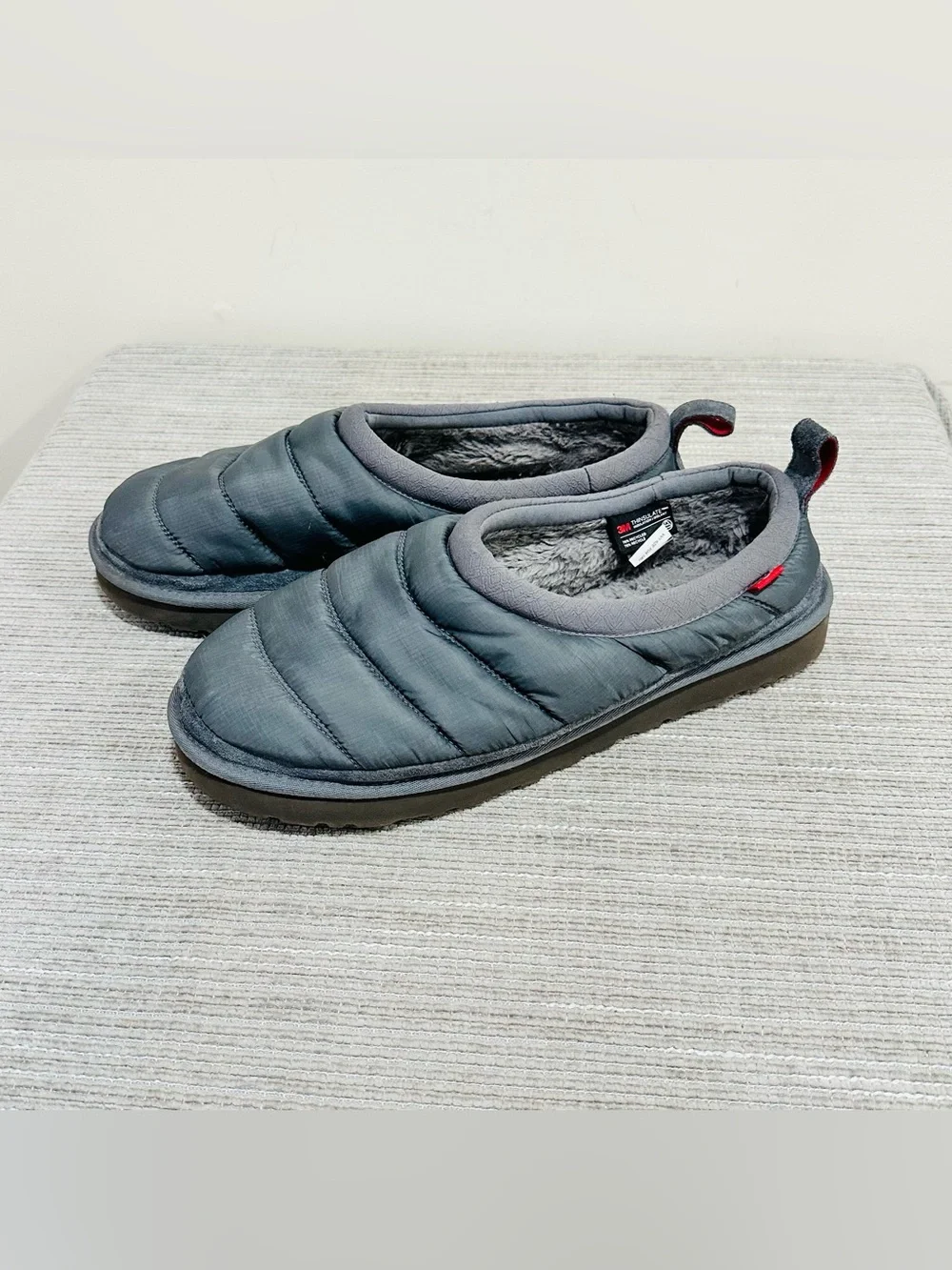 UGG Tasman LTA Thinsulate Greyhound Gray Mens Size 13 Slip On Slippers 1127735‎